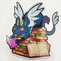 Book Dragon Sticker - Thumbnail 1