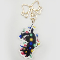 Tangled Xmas Cat Keychain - Thumbnail 1