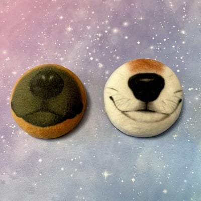 Boopable dog nose plush buttons