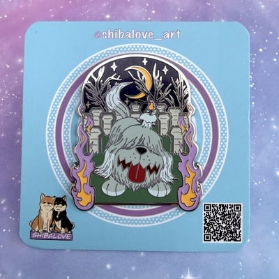 Graveyard dog hard enamel pin