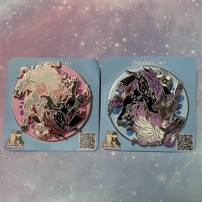 Illusion Foxes Spinning Hard Enamel Pin