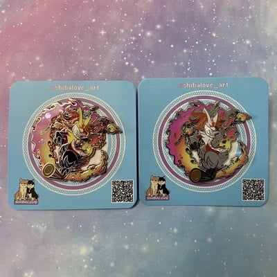 Magic wizard fox hard enamel pin