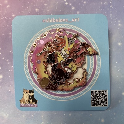 Magic wizard fox hard enamel pin