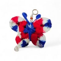 Crochet Butterfly Patriotic key chain - Thumbnail 1
