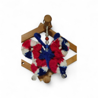 Crochet Butterfly Patriotic key chain - Thumbnail 2