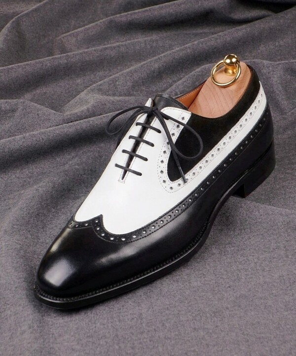 Modern Classic Black White Leather Oxford Shoes