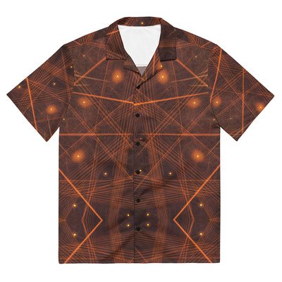 Rust Brown Geometric button shirt