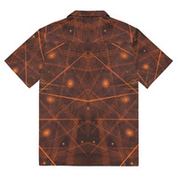 Rust Brown Geometric button shirt - Thumbnail 1
