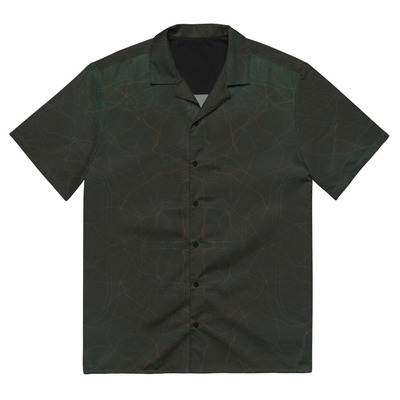 Black radial geometric button shirt