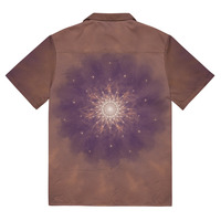 Brown Radiant Burst Geometric button shirt - Thumbnail 1