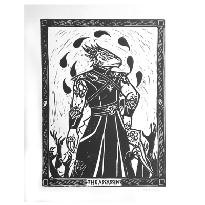 The dark urge block print