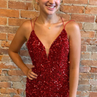 Sexy Royal Blue Sequins Short Homecoming Dresses - Thumbnail 1