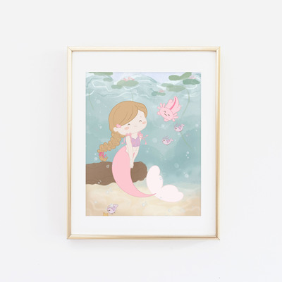 Lottie as a mermaid print