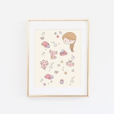 Lottie and her crab friend print