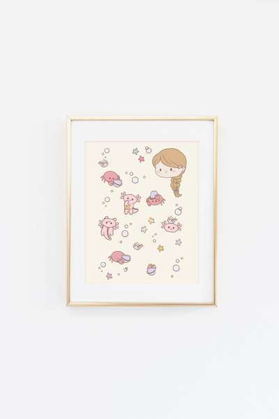 Lottie and her Crab Friend Print