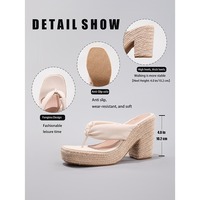 Hemp Rope Wedge Platform Sandals - Thumbnail 7
