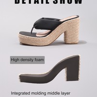 Hemp Rope Wedge Platform Sandals - Thumbnail 8
