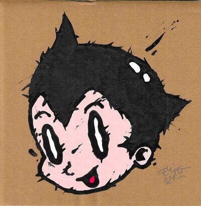 Painting by Celipe Perroloco "Corrupted AstroBoy" 