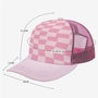 Retro Pink Checkered Mesh Trucker Hat - Summer Drop Limited Edition Adjustable Snapback Beach Cap - Free Ship-2