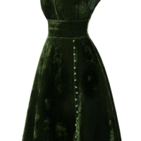 Deep V-Neck Green Velvet Short Homecoming Dress - Thumbnail 1