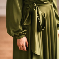 A Line Olive Green Long Sleeves Mother of the Bride Dresses Formal Evening Dresses - Thumbnail 1