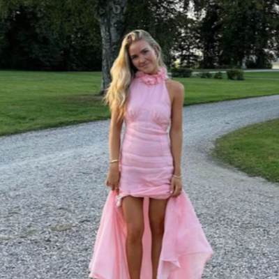 Gorgeous high neck pink tulle long slit prom dresses formal evening dress