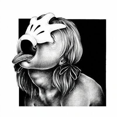 Square print by khaddouj barghout "nostalgia" 