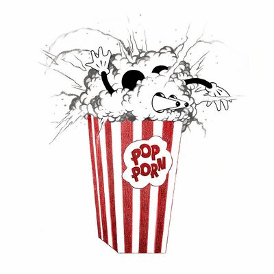 Square print by khaddouj barghout  "pop corn" 