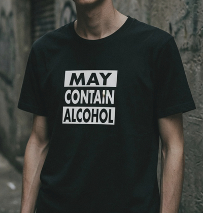 Free Shipping-"MAY CONTAIN ALCOHOL" TEE