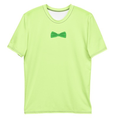 Bright green bow tie men's t-shirt