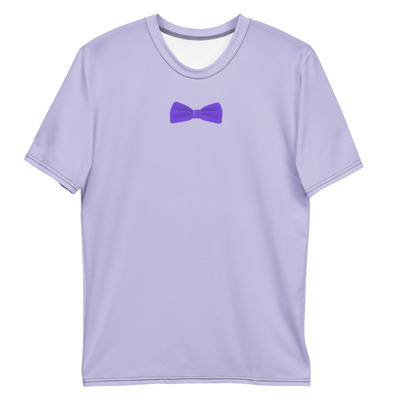 Vibrant purple bow tie men's t-shirt