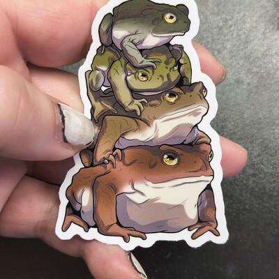 Stack of toads sticker