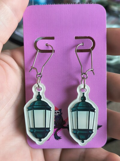 Glow in Dark Vintage Lantern Earrings