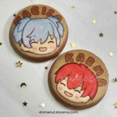 58mm minky button badge (karma + nagisa)