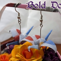 Origami Crane Earrings - L. Blue Multi Set - Thumbnail 1