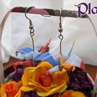 Origami Crane Earrings - L. Blue Multi Set - Thumbnail 2