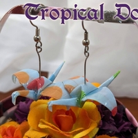 Origami Crane Earrings - L. Blue Multi Set - Thumbnail 5