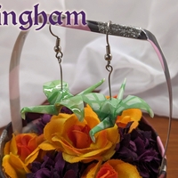 Origami Crane Earrings - Green Set - Thumbnail 2