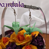Origami Crane Earrings - Green Set - Thumbnail 3