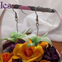 Origami Crane Earrings - Green Set - Thumbnail 4