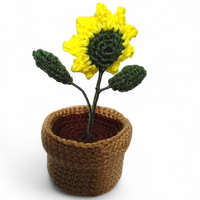 Crochet sunflower pot - Thumbnail 2