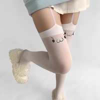 Kaomoji Print Thigh-High Stockings - Thumbnail 5