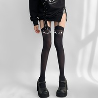 Kaomoji Print Thigh-High Stockings - Thumbnail 2