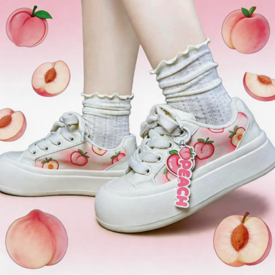 Peach Canvas Sneakers