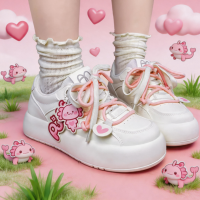 Kawaii puff the axolotl sneakers
