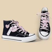 Pink Teddy Charms High Top Canvas Shoes - Thumbnail 4