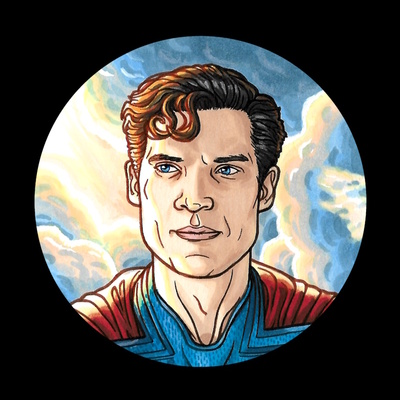 Superman button badge/keyring