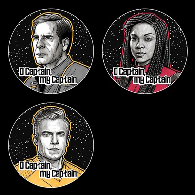 O captain large button badges/keyrings (group 2)
