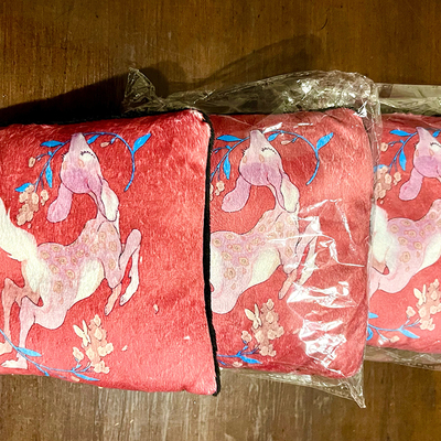 Flowering fawn accent pillow