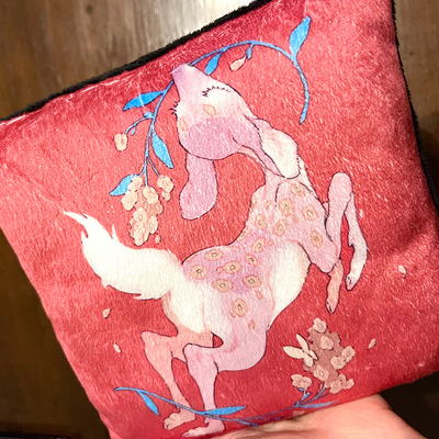 Flowering fawn accent pillow